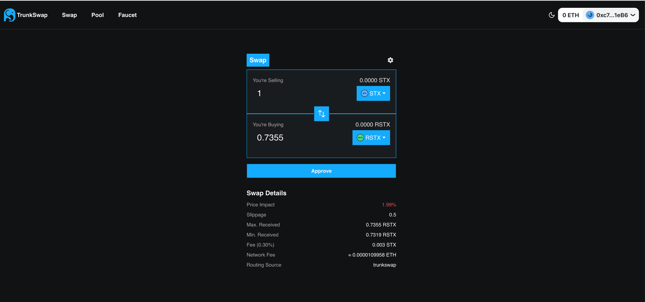 TrunkSwap Dapp